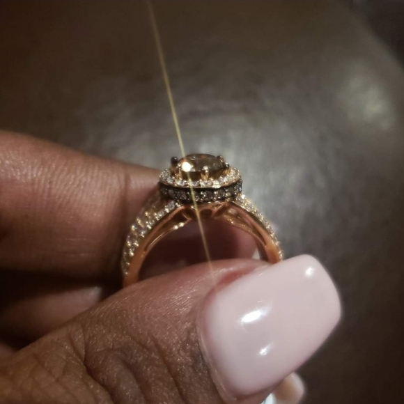 Le Vian® Bridal Chocolate & Vanilla Diamond 14k Strawberry Gold - Picture 7 of 7